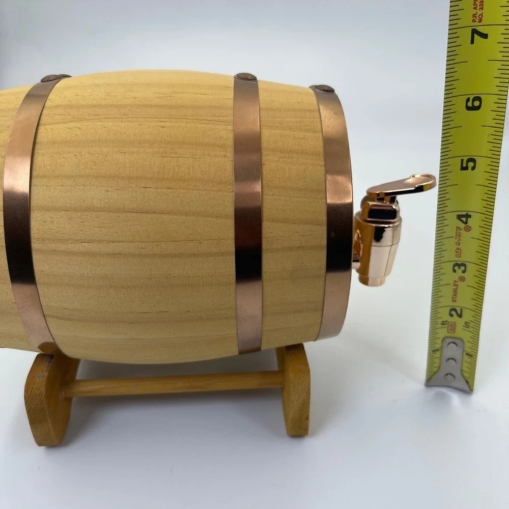 Small Wooden Barrel Decor With Spigot Mini Whiskey Wine Keg Bar Display